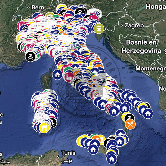 Italië Urbex Kaart - 6.500+ Locaties