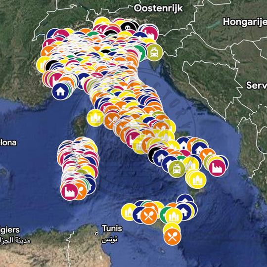 Italië Urbex Kaart - 1.250+ Locaties