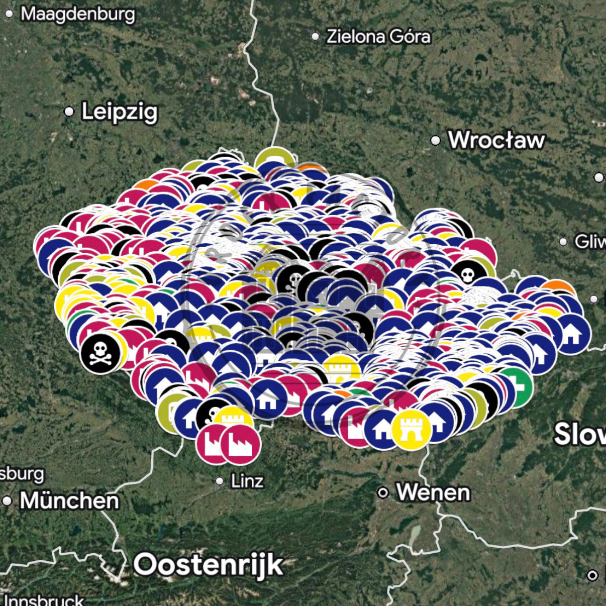 Tsjechië Urbex Kaart - 3500+ Locaties