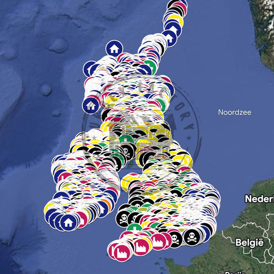 Verenigd Koninkrijk Urbex Kaart - 14.000+ Locaties