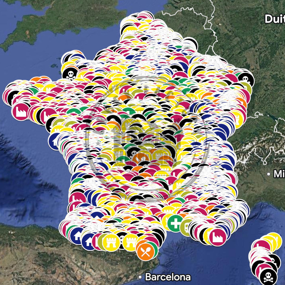 Frankrijk Urbex Kaart -20.000+ Locaties